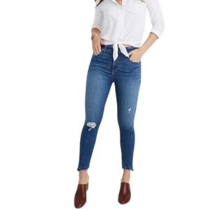Madewell Curvy High Rise‎ Skinny Jeans Distressed Fray Hem Women's Size 30